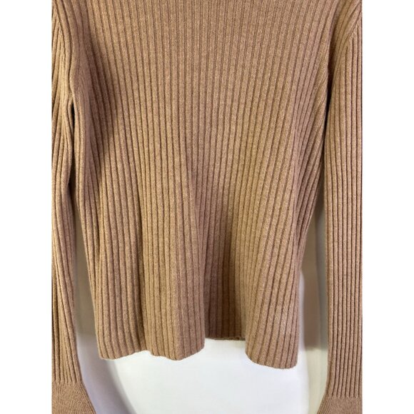 Vintage 90s Cashmere Ribbed Knit Turtleneck Sweater Quiet Luxury - Picture 6 of 9